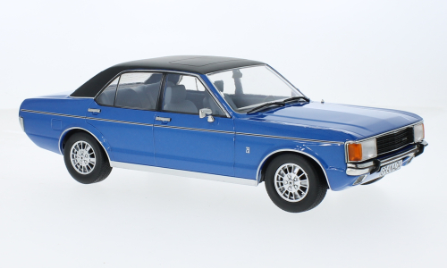 Ford Granada Mk.I 1975 Blauw Metallic/Mat Zwart - 1:18